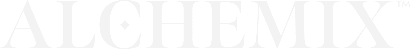 white logo with a black and white background representing a dispensary