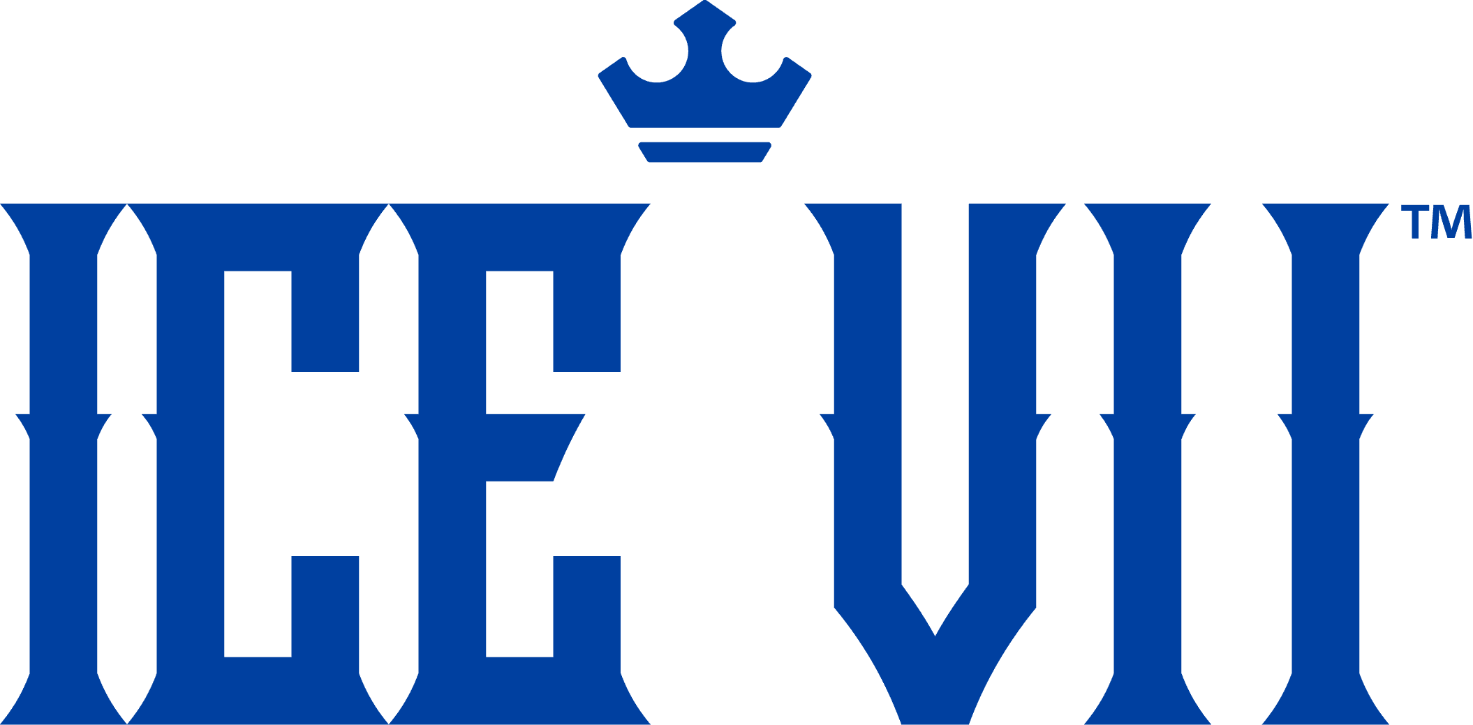 blue and white logo with a crown on top of it representing a dispensary
